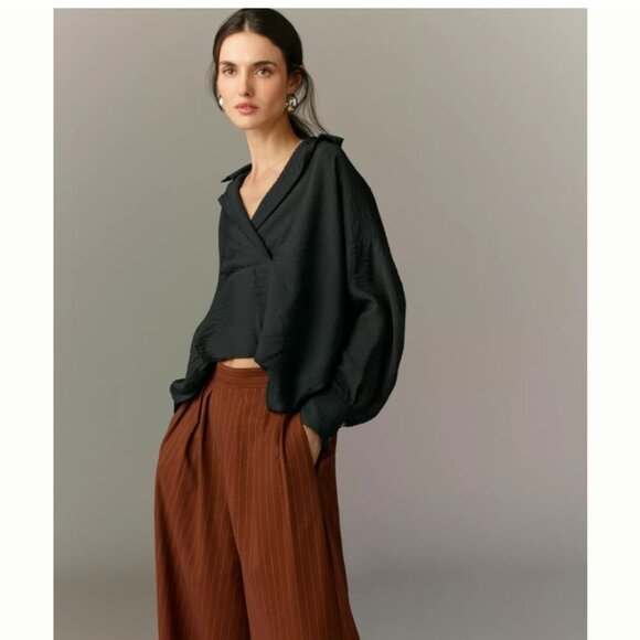 Anthropologie Tops - The Dylon Long-Sleeve Wide-Placket Top By Anthropologie Size Medium
